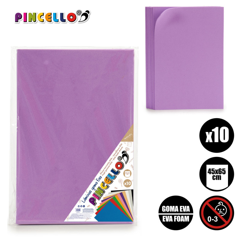SET 10 EVA FOAM SHEET LILAC 45X65CM