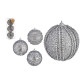 SET 3 PALLINE NATALE 8CM ARGENTO TRAMA ASS 4