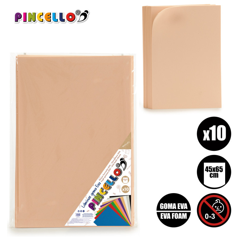 SET 10 EVA FOAM SHEET SKIN COL 45X65CM