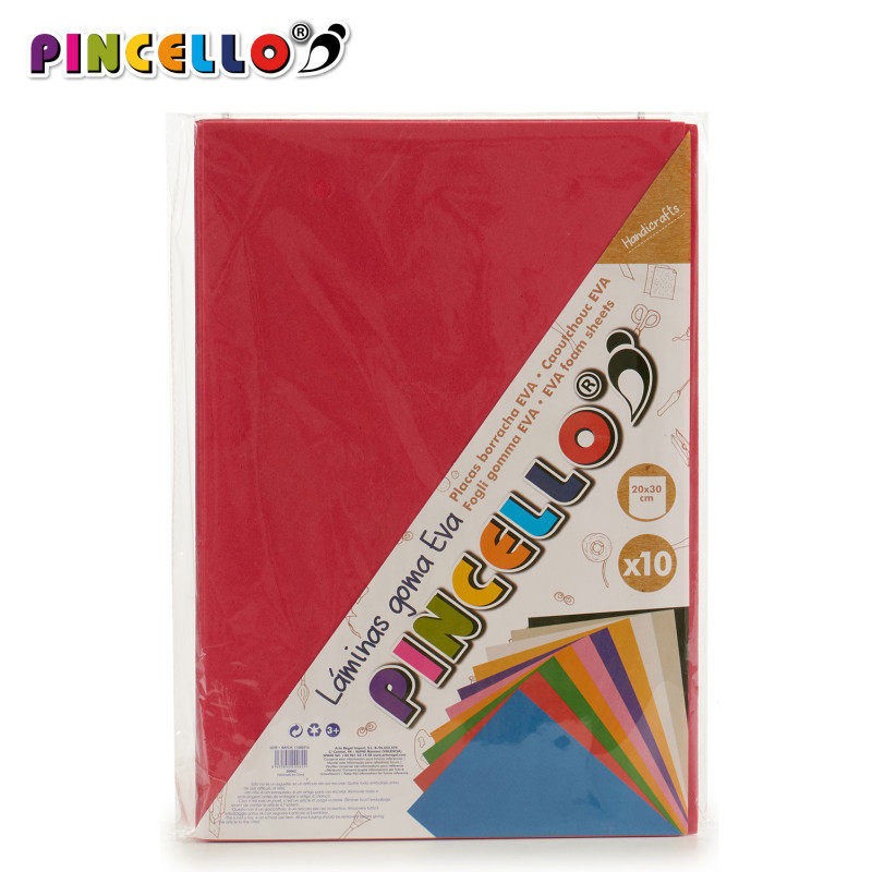 SET 10 EVA FOAM SHEET RED 20X30CM