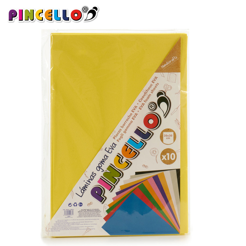 SET 10 EVA FOAM SHEET YELLOW 20X30CM