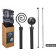 CURTAIN ROD SURT 2 120 X 210CM BLACK