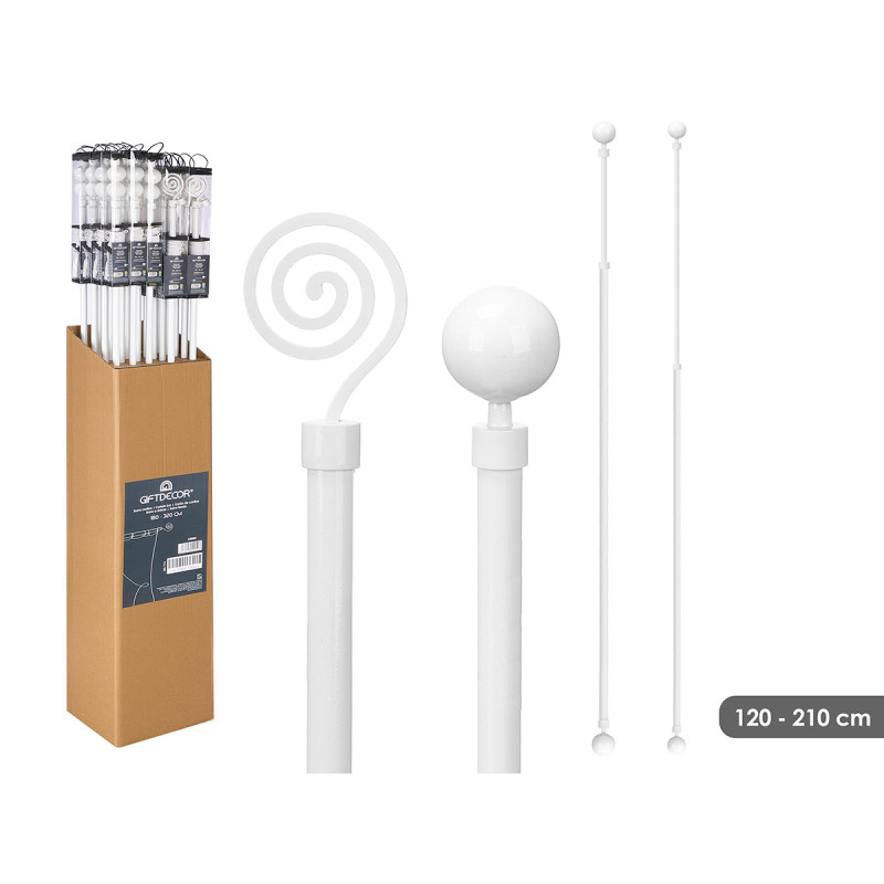 CURTAIN ROD SURT 2 160 X 320CM WHITE