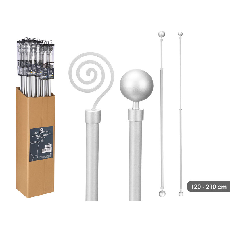 CURTAIN ROD SURT 2 160 X 320CM SILVER