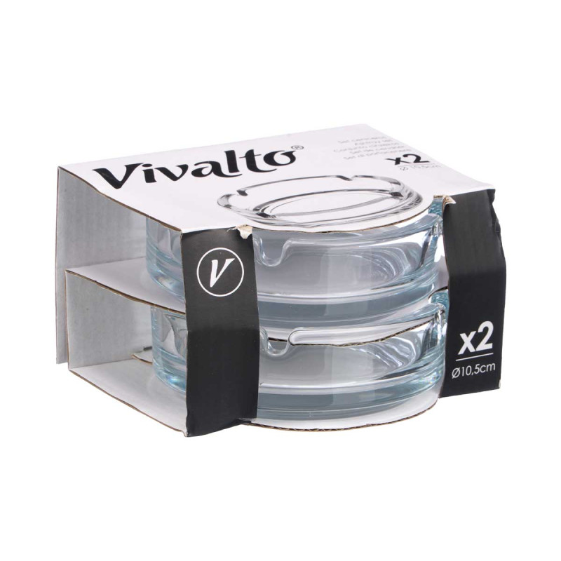 SET 2 CENICERO VIDRIO GRANDE 10,5CM