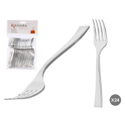 CONJ 24 COLHERES CAFE EM PLASTICO PRATEADO