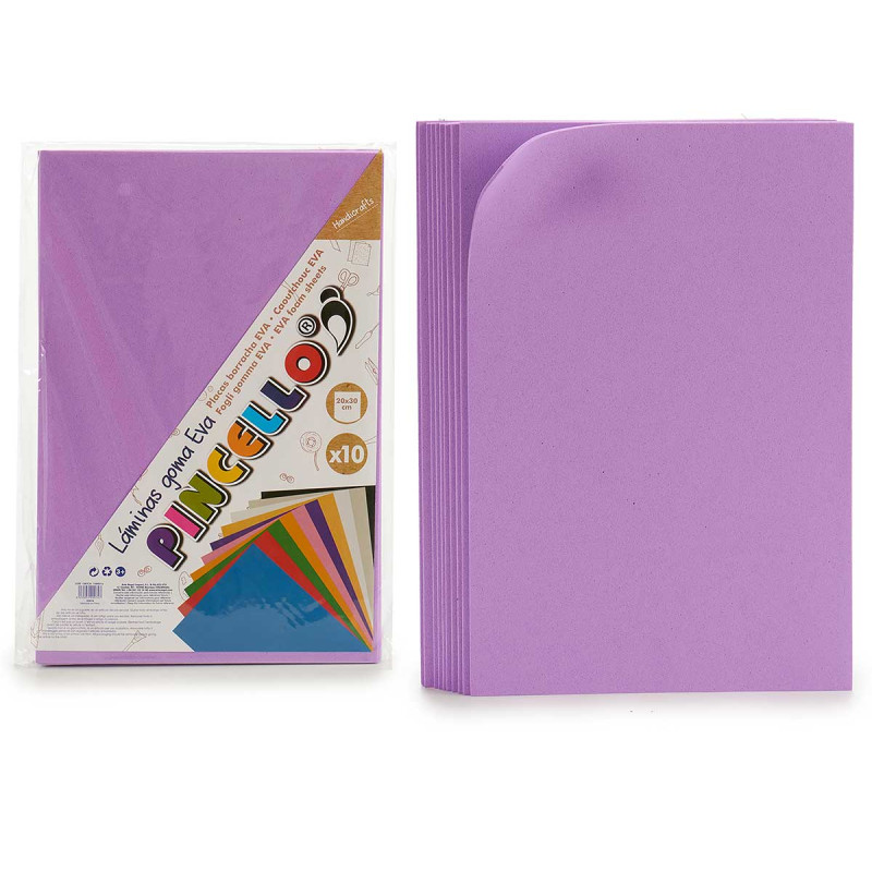 SET 10 EVA FOAM SHEET LILAC 20X30CM