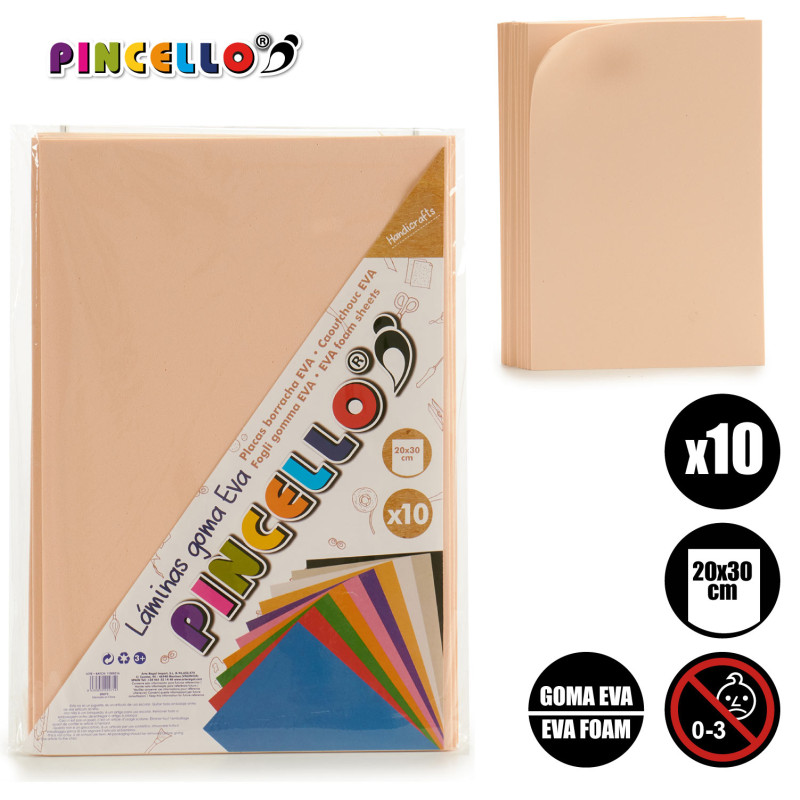 SET 10 EVA FOAM SHEET SKIN COL 20X30CM