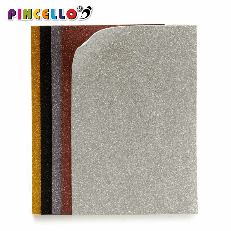 SET 5 SHEET EVA FOAM GLITTER DARK 45X65