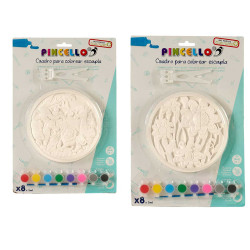 QUADRO GESSO ROTONDO DA COLORARE ASS 6