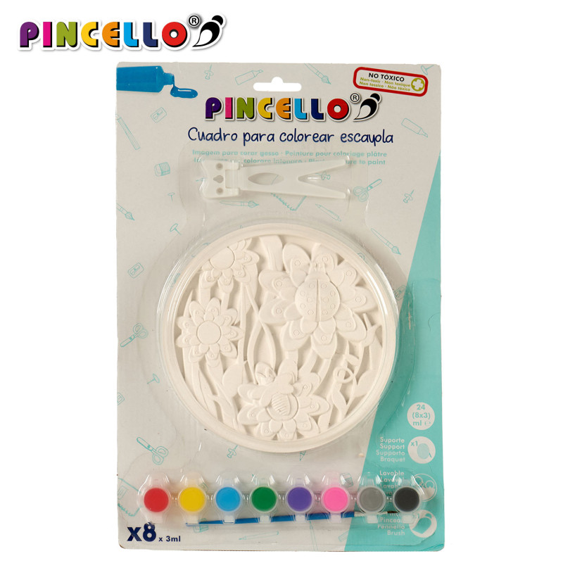 QUADRO GESSO ROTONDO DA COLORARE ASS 6