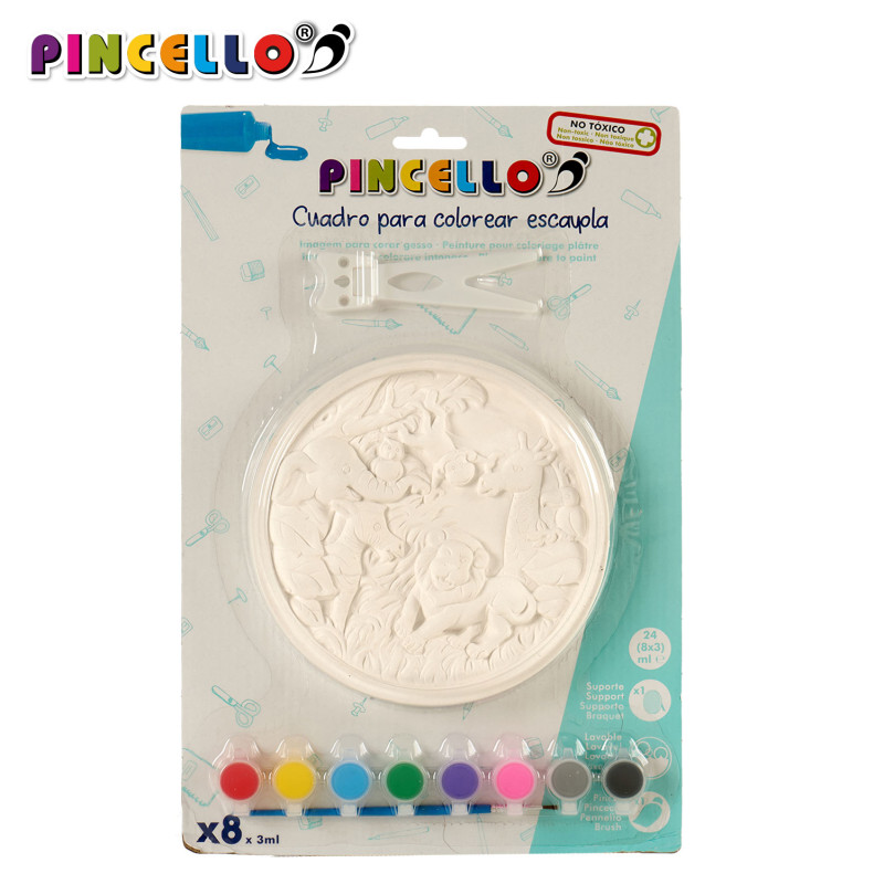 QUADRO GESSO ROTONDO DA COLORARE ASS 6