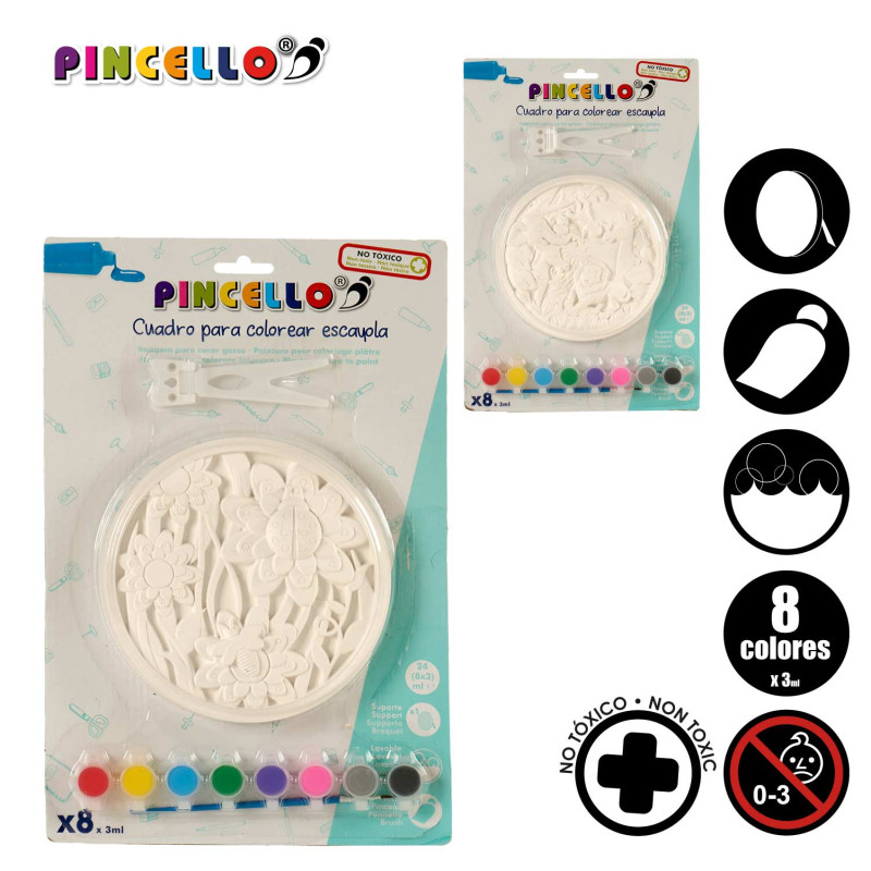 QUADRO GESSO ROTONDO DA COLORARE ASS 6
