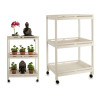 WOODEN TROLLEY 3 SHELFS 4 WHEELS WHITE