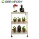 CARRELLO LEGNO 3 RIPIANI 4 RUOTE BIANCO