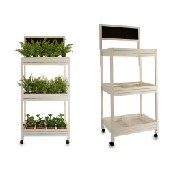 WOODEN TROLLEY 3 SHELFS SLATE WHITE