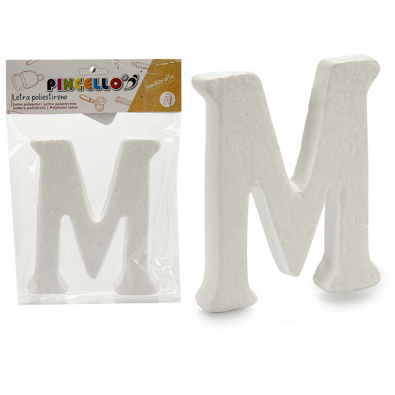 LETTRE M POLYSTYRENE 13,5X15CM