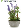 PLANTA ARTIFI LAVANDA MACETA CEMENTO MED