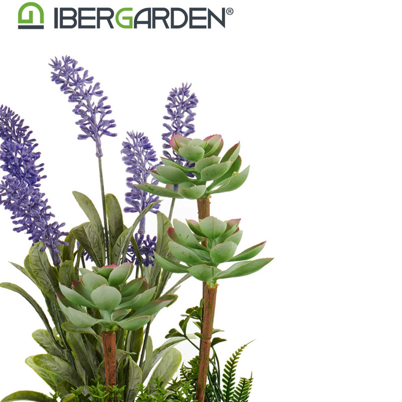 PLANTA ARTIFI LAVANDA MACETA CEMENTO MED