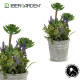 PLANTA ARTIFI FLORES MACETA CEMENTO PEQ