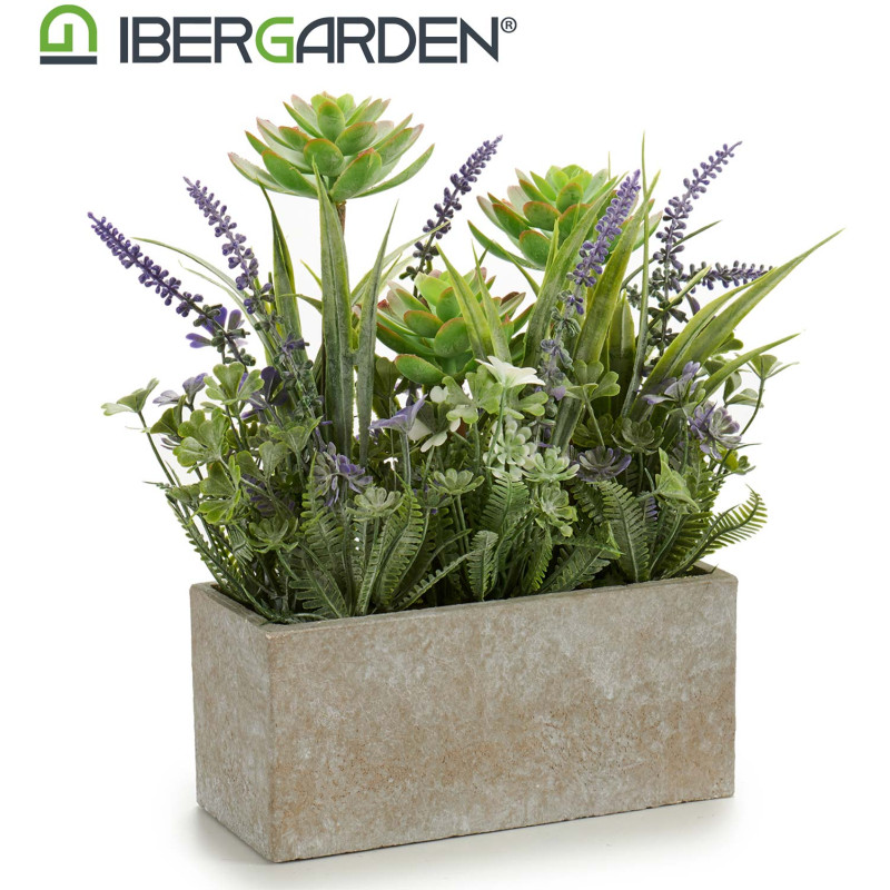 JARDIN ARTIF FLEUR POT DE FLEURS RECTAN