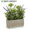 JARDIM ARTIFICIAL FLOR VASO RETANG CIMEN