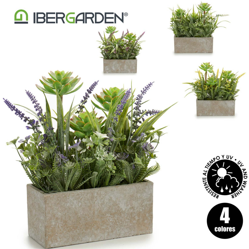 JARDIN ARTIF FLEUR POT DE FLEURS RECTAN