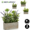JARDIM ARTIFICIAL FLOR VASO RETANG CIMEN