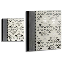 PINTURA ORIG 80X80 ETNICO BLANCO NEGRO