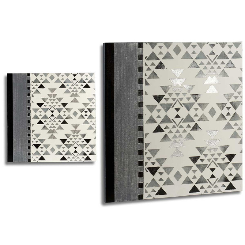 PINTURA ORIG 80X80 ETNICO BRANCO PRETO