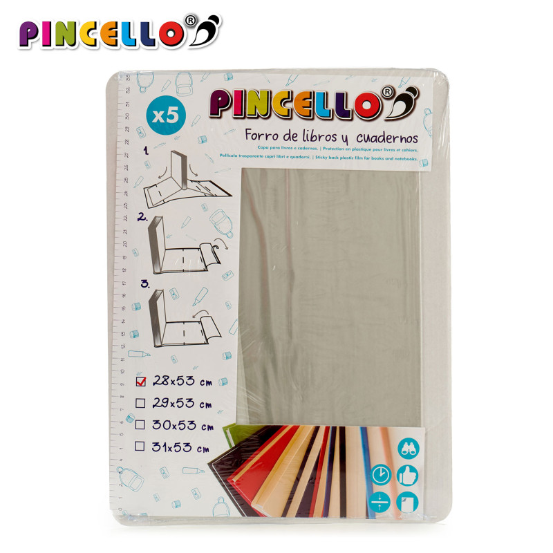 SET 5 FORRO DE LIBROS ADHESIVO 28X53CM