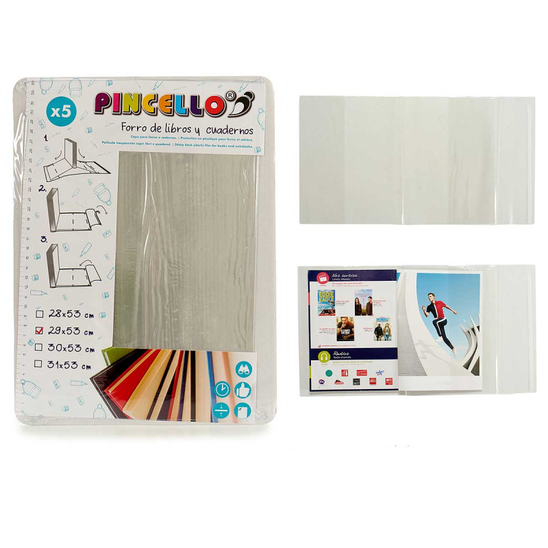 SET 5 FORRO DE LIBROS AUTOADHESI 29X53CM