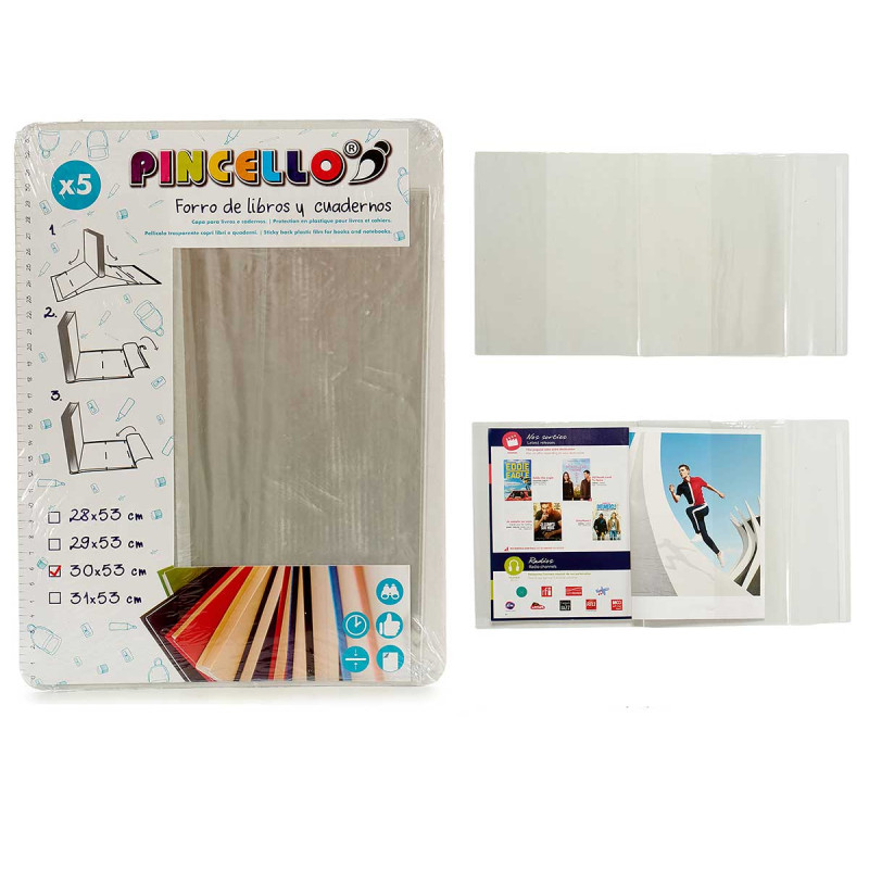 SET 5 FORRO DE LIBROS AUTOADHESI 30X53CM