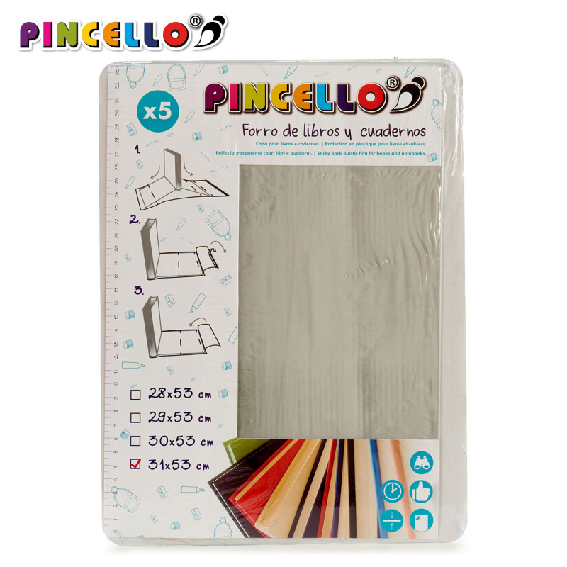 SET 5 FORRO DE LIBROS AUTOADHESI 31X53CM