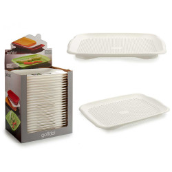 VASSOIO CON SCOLAPIATTI PLASTICA BIANCO