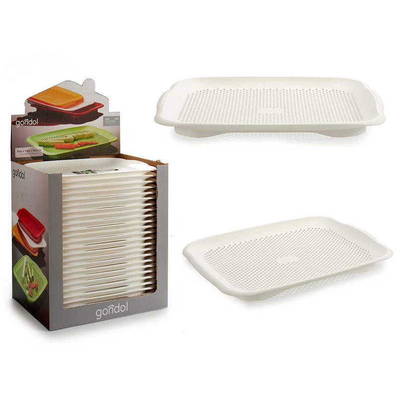 VASSOIO CON SCOLAPIATTI PLASTICA BIANCO