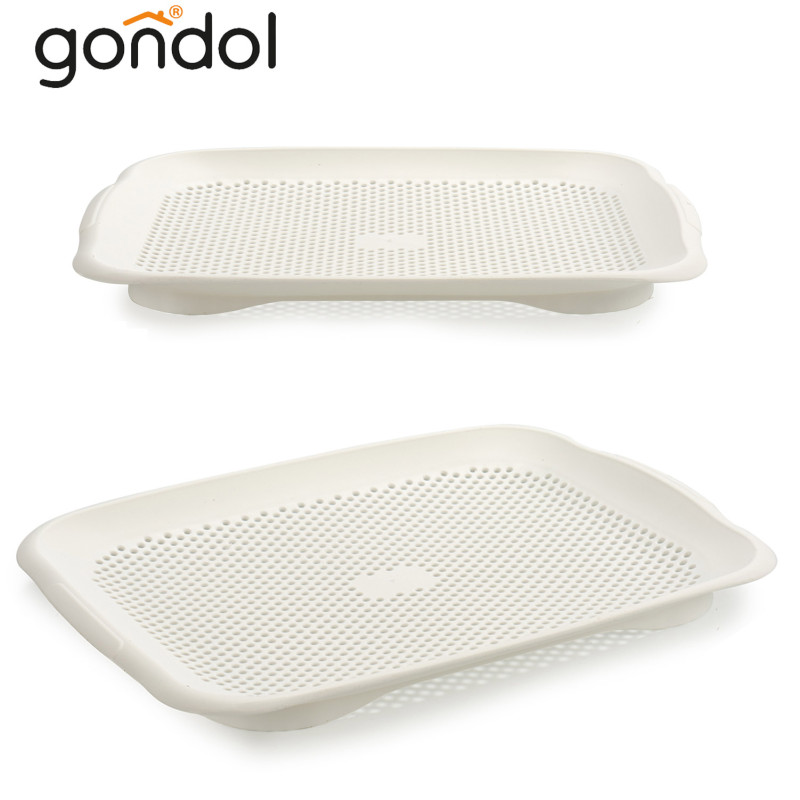 VASSOIO CON SCOLAPIATTI PLASTICA BIANCO