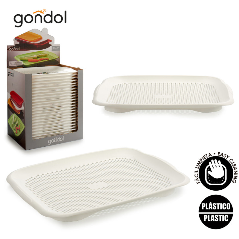 VASSOIO CON SCOLAPIATTI PLASTICA BIANCO