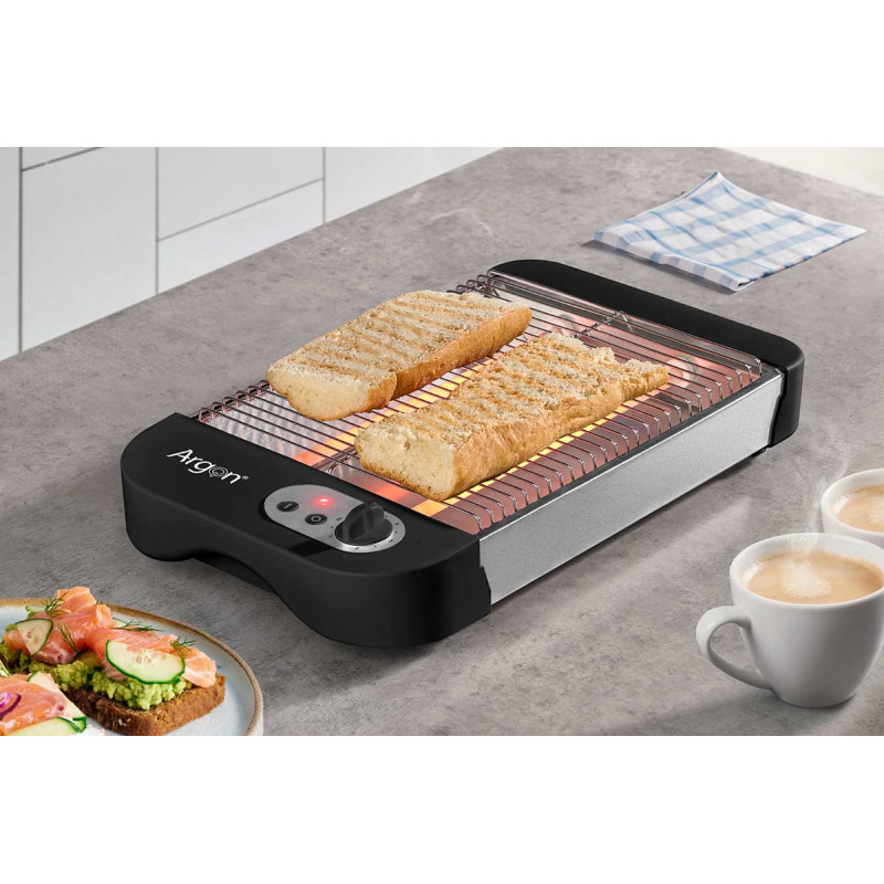 FLAT TOASTER BLACK 600W