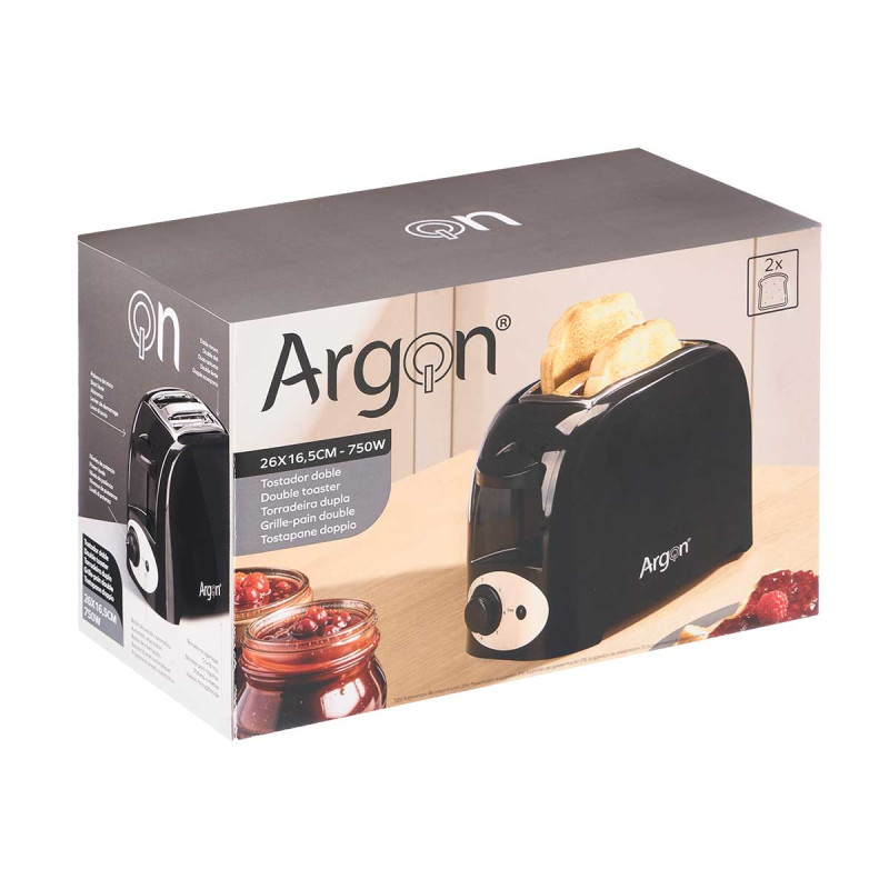TOSTAPANE DOPPIO NERO 750W