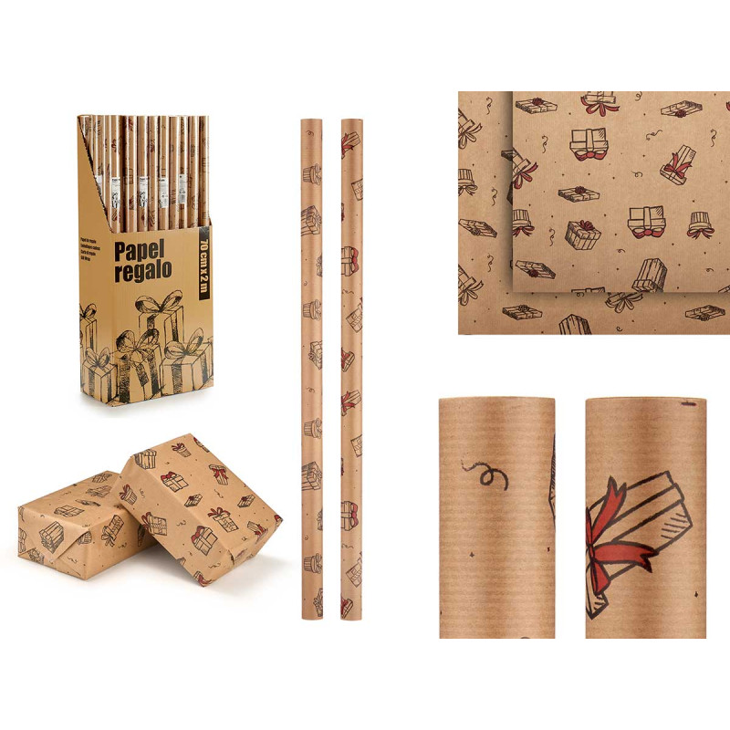 ROULEAU PAPIER CADEAU 70X200 KRAFT CADEA