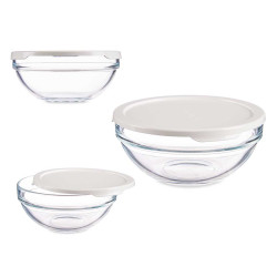 CAISSE D CUISIN ROND CHEF AVEC COUVERCL BLAN 595ML