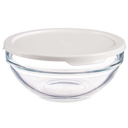 595ML CHEFS ROUND LUNCH BOX WITH WHITE LID