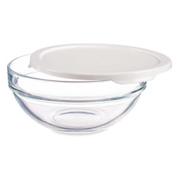 595ML CHEFS ROUND LUNCH BOX WITH WHITE LID
