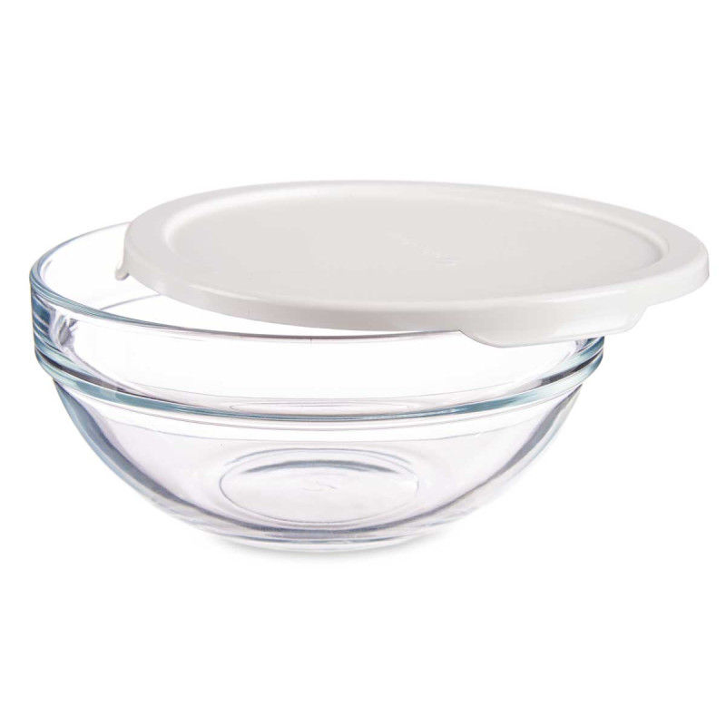 RECIPIENTE REDONDO CHEFS COM TAMPA BRANCA 595ML