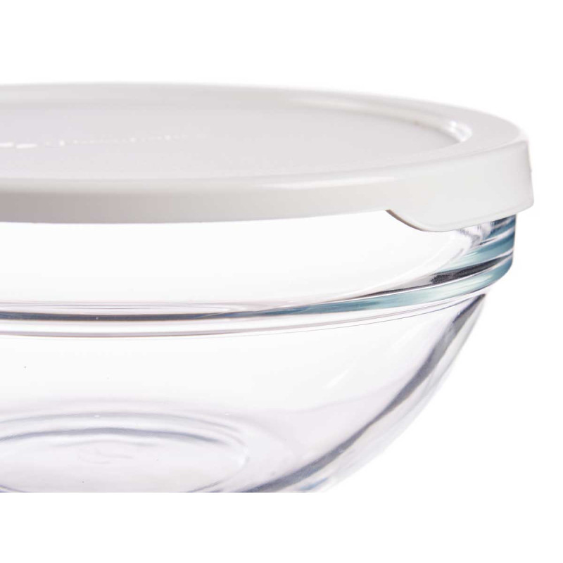 RECIPIENTE REDONDO CHEFS COM TAMPA BRANCA 595ML