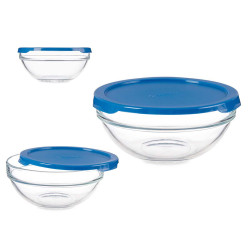 RECIPIENTE REDONDO CHEFS COM TAMPA AZUL 595ML