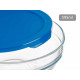 RECIPIENTE REDONDO CHEFS COM TAMPA AZUL 595ML
