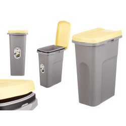 BIN WITH BAG HOLDER 25L YELLOW