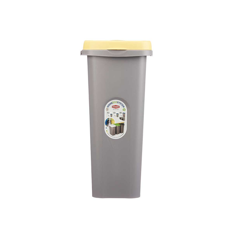 BIN WITH BAG HOLDER 25L YELLOW